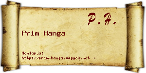 Prim Hanga névjegykártya